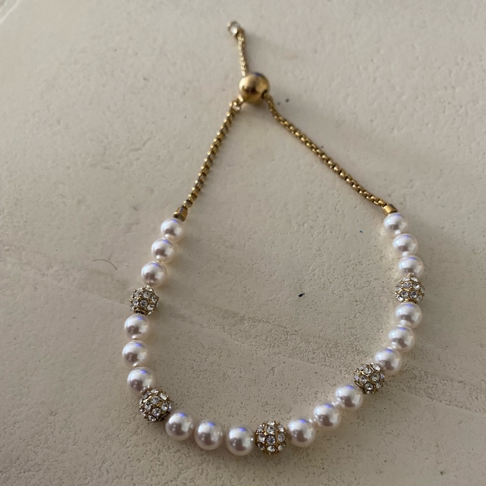 Michael Kors pearl and rhinestone bracelet